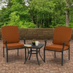 Patio Sets-National Tree Company Laurel Lakes 3-Piece All-Weather Club Set With Removeable Cushions