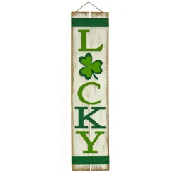St. Patricks Day Decor-National Tree Company Lucky Wooden Sign, Green, Saint Patrick'S Day Collection