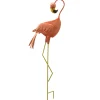 Outdoor Lawn Decor-National Tree Company Metal Lawn Decoration, Resting Peach Flamingo, Ornate Metal Design, Spring Collection, 34 Inches