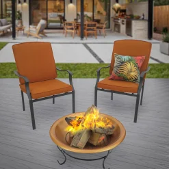 Firepits-National Tree Company National Outdoor Living Fire Pit, Steel, Copper Finish, Includes Black Stand And Screen Cover, 29 Inches