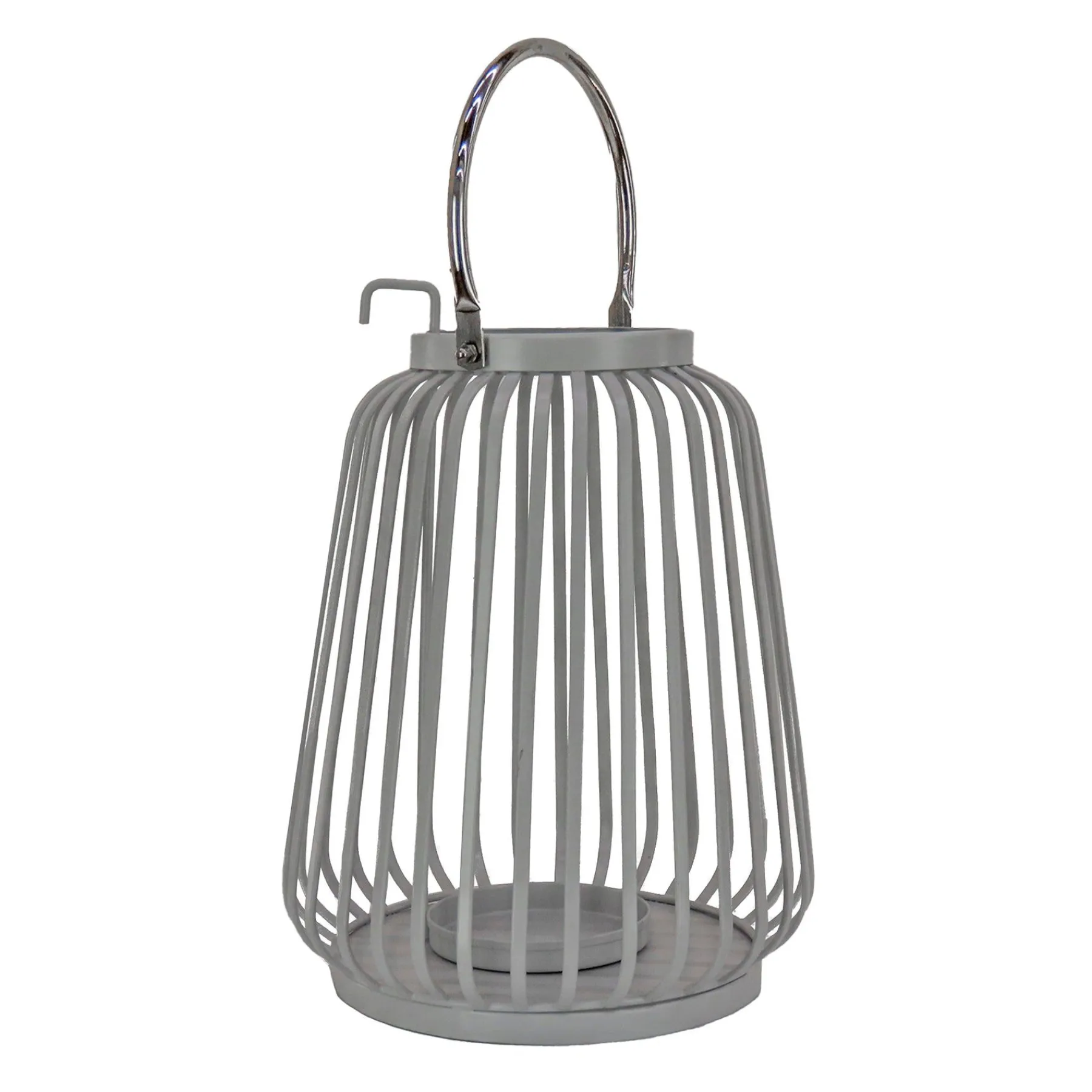Outdoor Lights-National Tree Company National Outdoor Living Lantern Candleholder, Metal, Glacier Gray, Modern Design And Finish, Includes Metal Handle13 Inches