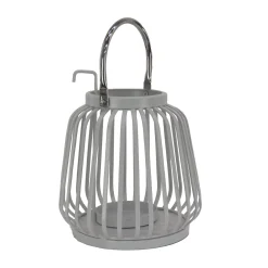 Outdoor Lights-National Tree Company National Outdoor Living Lantern Candleholder, Metal, Glacier Gray, Modern Design And Finish, Includes Metal Handle11 Inches