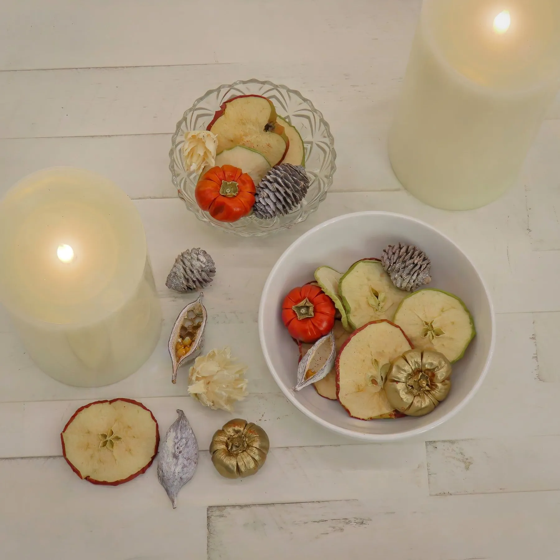 Christmas Accessories-National Tree Company 6" 250 Gram Mixed Potpourri- Sliced Apples And White Washed Cones