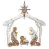 Christmas Outdoor Accessories-National Tree Company 55" Crystal Splendor Prelit Nativity Set