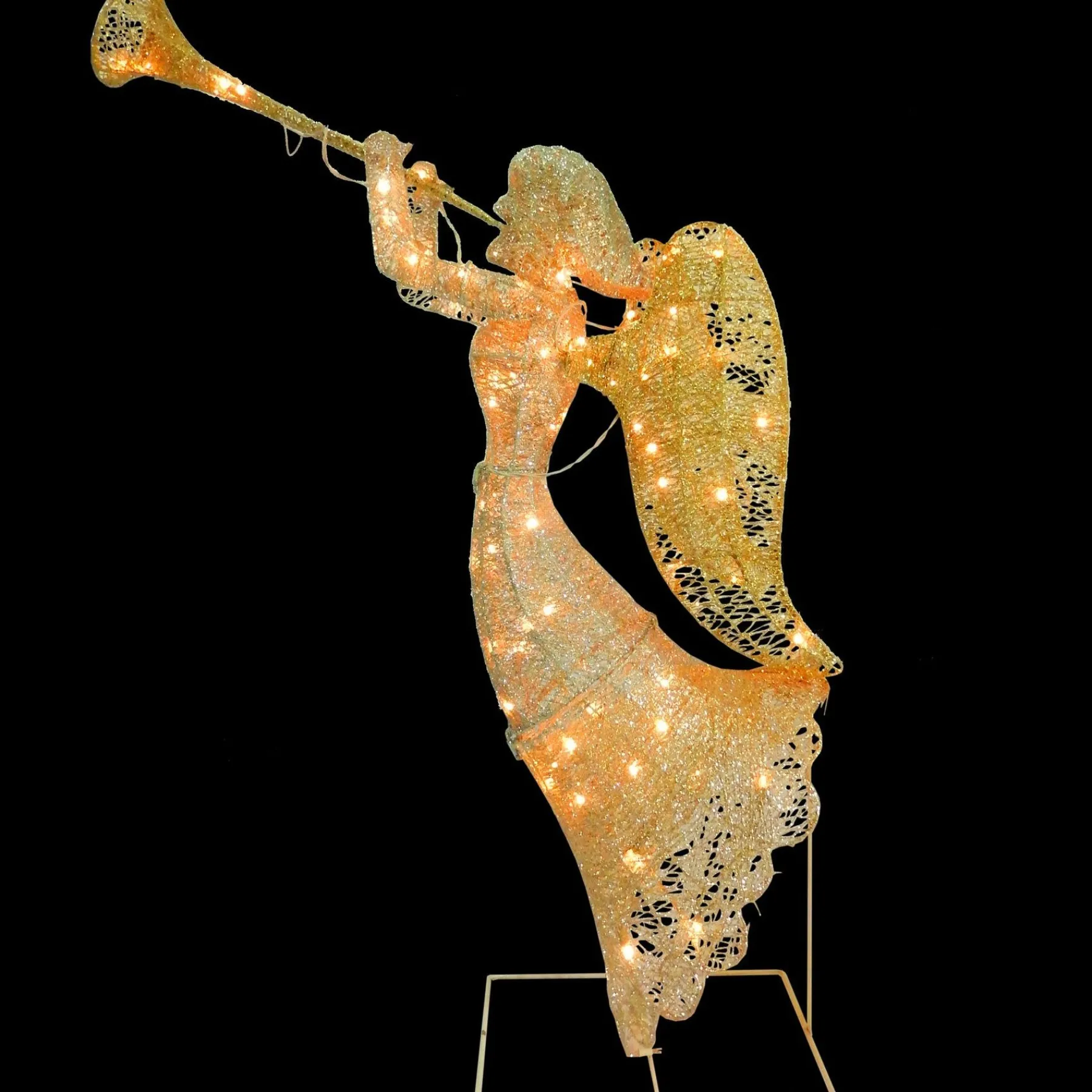 Christmas Outdoor Accessories-National Tree Company 48" Silver Angel Decor With White Led Lights