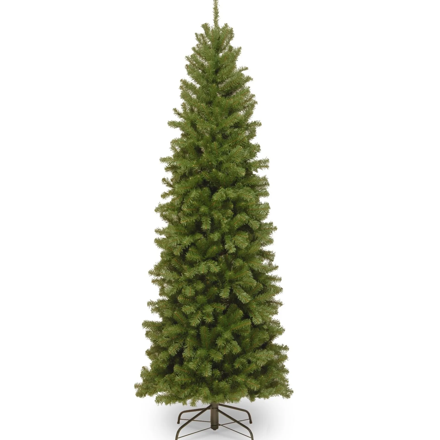 Slim-National Tree Company Artificial Slim Christmas Tree, Green, North Valley Spruce, Includes Stand, 6 Feet