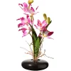 National Tree Company Home & Garden Decor^ Artificial Potted Flowers, Pink Orchids, Includes Black Base, Spring Collection, 10 Inches