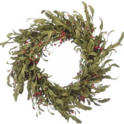 Harvest Wreath-National Tree Company Artificial Autumn Wreath, Decorated With Assorted Grass, Berry Clusters, Autumn Collection, 22 In