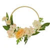 National Tree Company Flower Wreaths^ Artificial Wreath Decoration, Pink, Hoop Ring Base, Decorated With Rose And Hydrangea Blooms, Flowing Green Stems, Spring Collection, 12 Inches