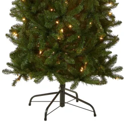 5Ft - 6Ft-National Tree Company Artificial Pre-Lit Slim Christmas Tree, Green, Kingswood Fir, Clear Lights, Includes Stand, 6.5 Feet