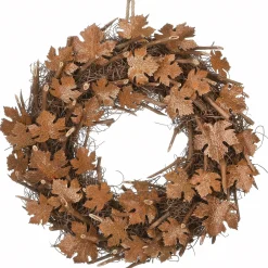 Harvest Wreath-National Tree Company Artificial Autumn Wreath, Decorated With Brown Maple Leaves, Autumn Collection, 18 Inches