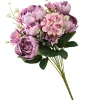 National Tree Company Flower Bouquets^ Artificial Floral Bouquet, Vine Stem Base, Decorated With Purple Rose Blooms, Purple Berry Clusters, Seed Pods, Leafy Greens, Spring Collection, 19 Inches