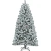 National Tree Company Full^ Artificial Christmas Tree, Acacia, Flocked, Clear Lights, Includes Stand, 6 Feet