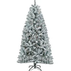 National Tree Company Full^ Artificial Christmas Tree, Acacia, Flocked, Clear Lights, Includes Stand, 6 Feet