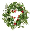 National Tree Company Home & Garden Decor^ Artificial Spring Wreath, Woven Branch Base, Decorated With Strawberries, Petunia Blooms, Leafy Greens, Spring Collection, 22 Inches