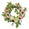 National Tree Company Home & Garden Decor^ Artificial Wreath Decoration, Pink, Woven Branch Base, Decorated With Hydrangea And Tulip Blooms, Eucalyptus Leaves, Flowing Green Stems, Spring Collection, 22 Inches
