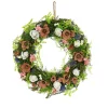 National Tree Company Home & Garden Decor^ Artificial Wreath Decoration, Pink, Lightweight Foam Base, Decorated With Assorted Flower Blooms, Roses, Seed Pods, Flowing Green Stems, Spring Collection, 18 Inches