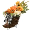 Harvest Accessories-National Tree Company Artificial Wicker Cornucopia Basket Decoration, Decorated With Pumpkins, Sunflower Blooms, Assorted Leaves, Autumn Collection, 20 Inches
