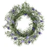 National Tree Company Home & Garden Decor^ Artificial Wreath Decoration, Purple, Woven Branch Base, Decorated With Lavender, Rosemary, Flowing Green Stems, Spring Collection, 19 Inches