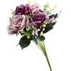 National Tree Company Flower Bouquets^ Artificial Floral Bouquet, Vine Stem Base, Decorated With Purple And Pink Rose Blooms, Berry Clusters, Seed Pods, Leafy Greens, Spring Collection, 19 Inches