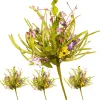 National Tree Company Flower Bouquets^ Artifical Floral Bouquets, Vine Stem Base, Decorated With Pink And Purple Flower Blooms, Seed Pods, Leafy Greens, Spring Collection, Pack Of 4, 20 Inches