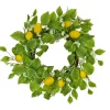 National Tree Company Home & Garden Decor^ Artificial Spring Wreath, Woven Branch Base, Decorated With Lemons, Flower Blooms, Leafy Greens, Spring Collection, 22 Inches