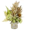 National Tree Company Potted Plants^ Artificial Potted Plant Table Decoration, White, Decorated With Hydrangea Blooms, Assorted Palms, Spring Collection, 33 Inches