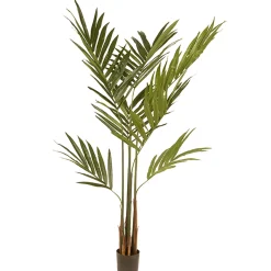 National Tree Company Potted Plants^ Artificial Potted Tree, Kentia Palm, Decorated With Leaves, Simulated Soil, Includes Black Pot Base, Spring Collection, 4 Feet