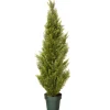 National Tree Company Topiaries / Shurbs^ Artificial Tall Potted Shrub, Arborvitae, Green, Includes Dark Green Pot Base, Outdoor Collection, 48 Inches