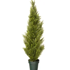 National Tree Company Topiaries / Shurbs^ Artificial Tall Potted Shrub, Arborvitae, Green, Includes Dark Green Pot Base, Outdoor Collection, 48 Inches