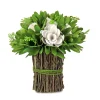 National Tree Company Home & Garden Decor^ Artificial Floral Bundle, Cream, Decorated With Floral Blooms, Twig Base, Spring Collection, 9 Inches