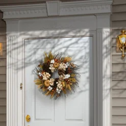 Harvest Wreath-National Tree Company Artificial Autumn Wreath, Decorated With Pinenuts, Gourds, Berry Clusters, Pinecones, Assorted Leaves, Autumn Collection, 22 In