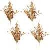 Harvest Accessories-National Tree Company Artificial Autumn Bouquet, Set Of Four, Decorated With Wildflowers, Seed Stalks, Fronds, Assorted Leaves, Autumn Collection, 22 Inches