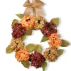 National Tree Company Flower Wreaths^ Artificial Autumn Wreath, Decorated With Hydrangeas, Elm Leaves, Burlap Ribbon, Autumn Collection, 24 In