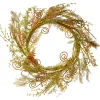 National Tree Company Home & Garden Decor^ Artificial Hanging Wreath, Vine Stem Base, Decorated With Fern Fronds, Curled Branch Sprigs, Flowing Green Stems, Spring Collection, 22 Inches