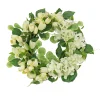 National Tree Company Flower Wreaths^ Artificial Wreath Decoration, Cream, Woven Branch Base, Decorated With Tulip And Buttercup Blooms, Seed Pods, Flowing Green Stems, Spring Collection, 22 Inches