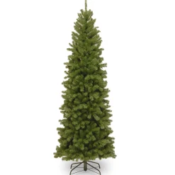 5Ft - 6Ft-National Tree Company Artificial Slim Christmas Tree, Green, North Valley Spruce, Includes Stand, 6 Feet