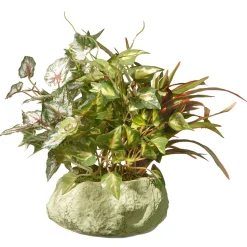 National Tree Company Potted Plants^ Artificial Potted Plant, Decorated With Ivy, Snake Plants, Leafy Greens, Includes Rock Ceramic Base, Spring Collection, 10 Inches