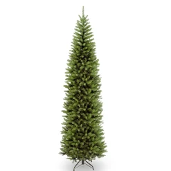 7Ft - 9Ft-National Tree Company Artificial Slim Christmas Tree, Green, Kingswood Fir, Includes Stand, 9 Feet