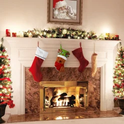 Christmas Stockings-National Tree Company Be Merry Collection Novelty Teddy Bear Christmas Stocking, Red Scarf And Green Hat, Fluffy Polyester, 20 In