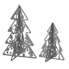 Christmas Accessories-National Tree Company Christmas Trees Table Decor, Lightweight Wood, Set Of Two, Silver, 10 In And 7 In