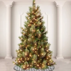 7Ft - 9Ft-National Tree Company First Traditions Collection, 9Ft Charleston Pine Hinged Tree, 600 Clear Lights- Ul
