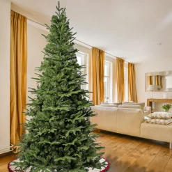 7Ft - 9Ft-National Tree Company 7.5Ft Unlit Artificial Millville White Hinged Tree