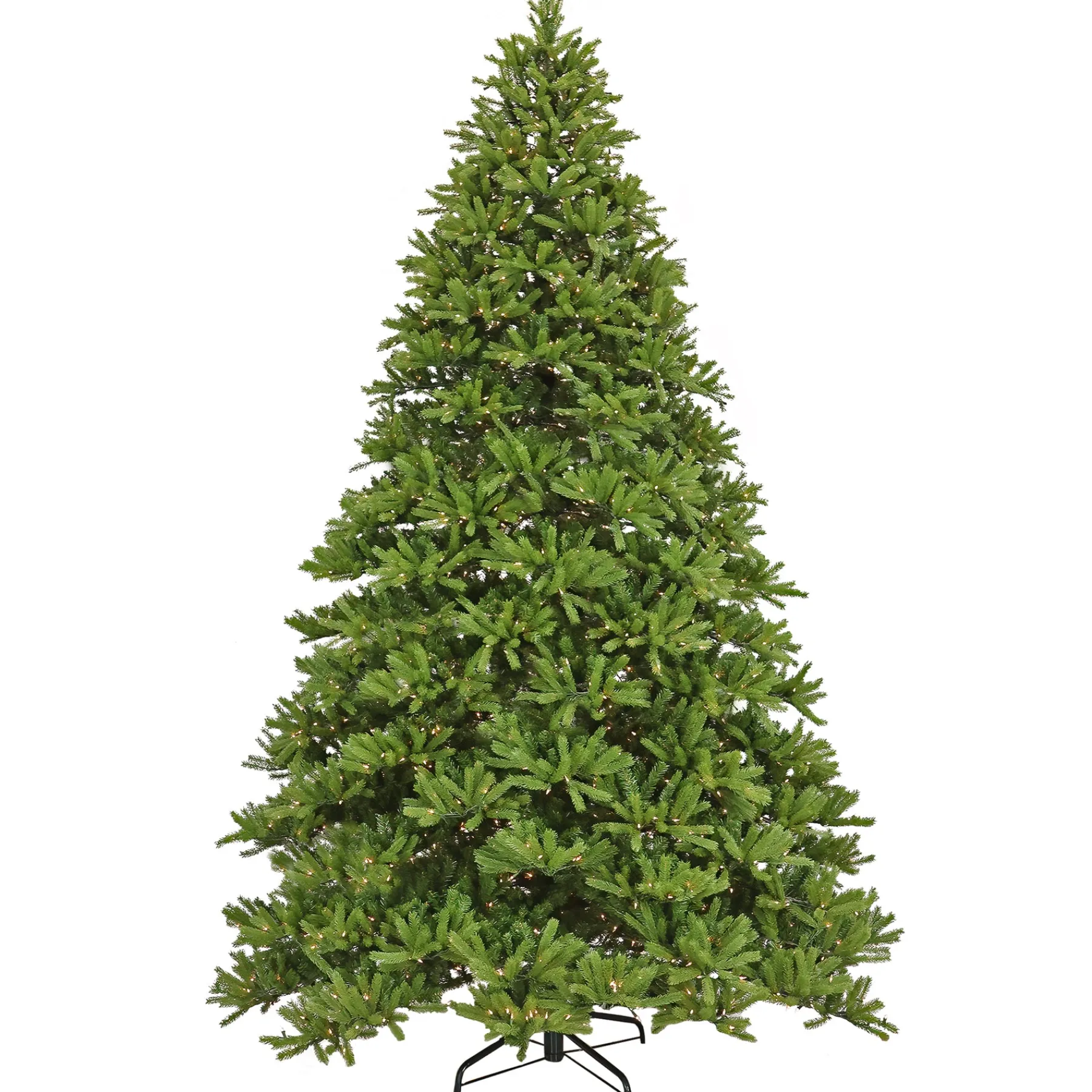 National Tree Company Full^ 12Ft Pre-Lit Artificial Feel Real ® Jersey Fraser Fir Hinged Tree, 2000 Clear Lights- Ul