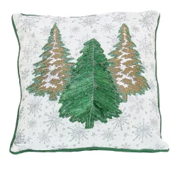 Christmas Textile-National Tree Company , Hgtv Home Collection, 18"X18" Embroidered Forest Pillow