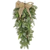 Christmas Greenery-National Tree Company , Hgtv Home Collection, 30" Winter Garden Eucalyptus Mixed Tip Swag With A Burlap Bow, 30 Led Lights- Battery Operated With Timer