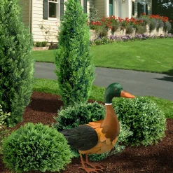 Harvest Outdoor-National Tree Company Metal Mallard Duck Fall Decoration, Autumn Collection, 15 In