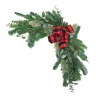 Christmas Greenery-National Tree Company Mixed Pine And Bow Christmas Corner Swags With Plaid Bow And Pinecones, Set Of Two, 24 In