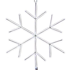 Christmas Accessories-National Tree Company Neon Styled Snow Flake Decoration, White Led Lights, Plug In, Christmas Collection, 16 Inches