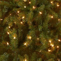 Full-National Tree Company Pre-Lit Artificial Full Christmas Tree, Green, Dunhill Fir, Clear Lights, Includes Powerconnect And Stand, 9 Feet